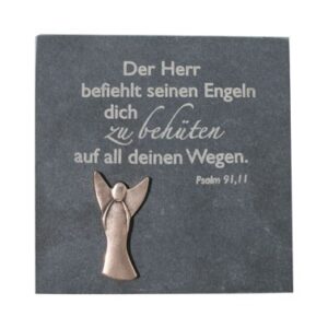 Schieferrelief: "Behütet auf allen Wegen"