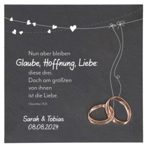 Schieferrelief: "Glaube, Hoffnung, Liebe"